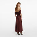 Brown Jersey Drape Midi Dress