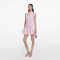 Pink Lace Collared Mini Dress