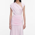 Pink Jersey Draped Maxi Dress