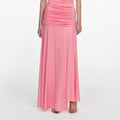 Pink Jersey Gathered Maxi Skirt