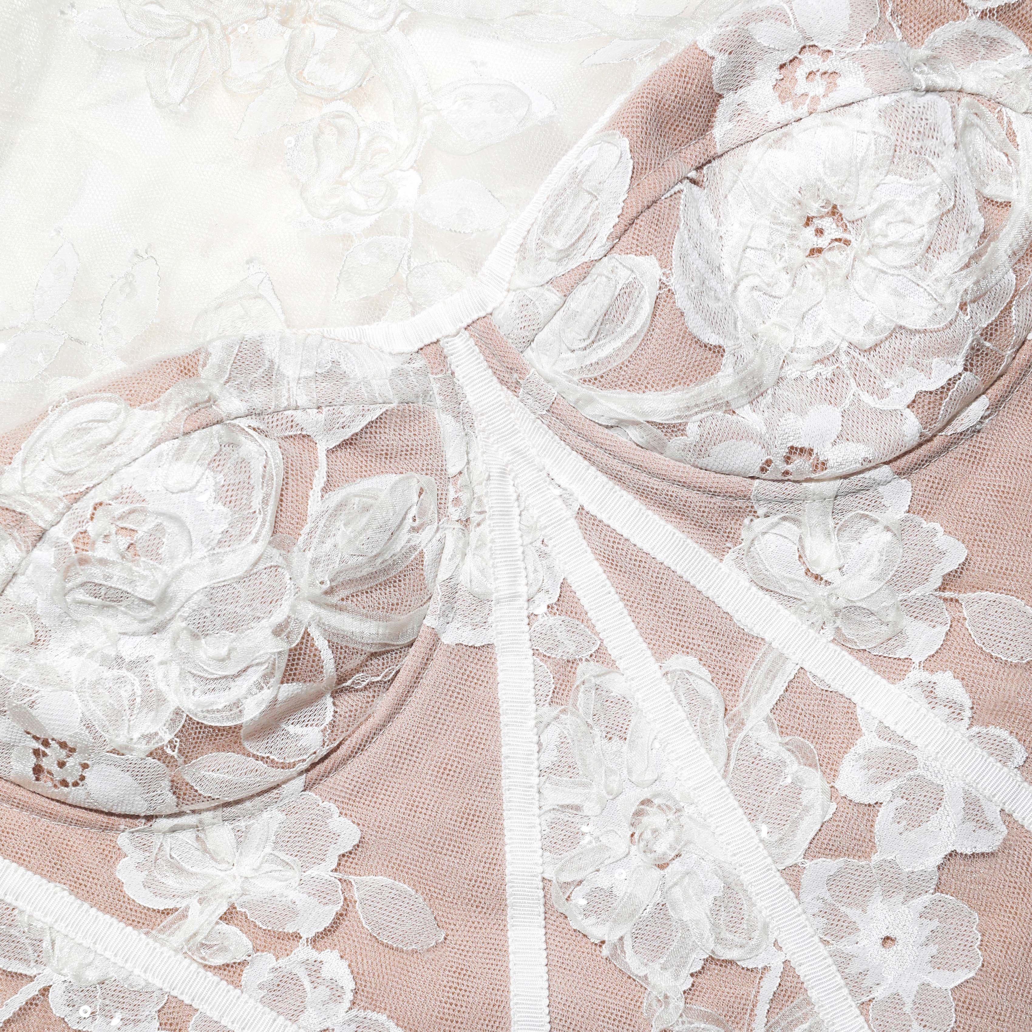 White Sequin Lace Top