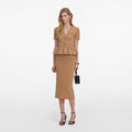 Camel Knit Peplum Midi Dress