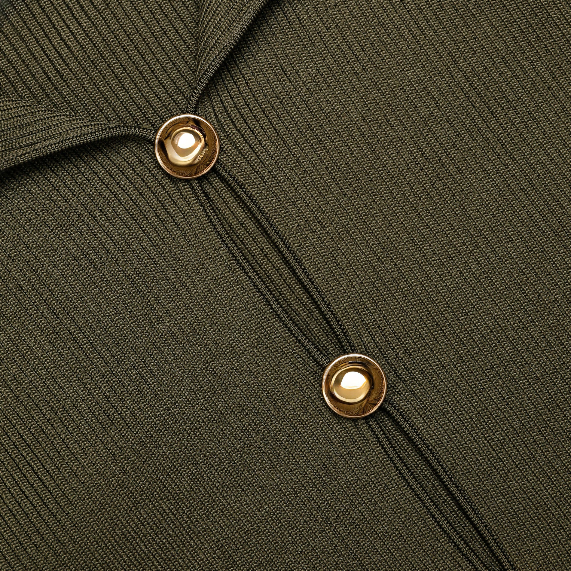 A close up of the fabric for the Khaki Button Down Knit Top