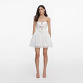 White Lace Bow Mini Dress