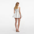 White Taffeta Flared Mini Dress