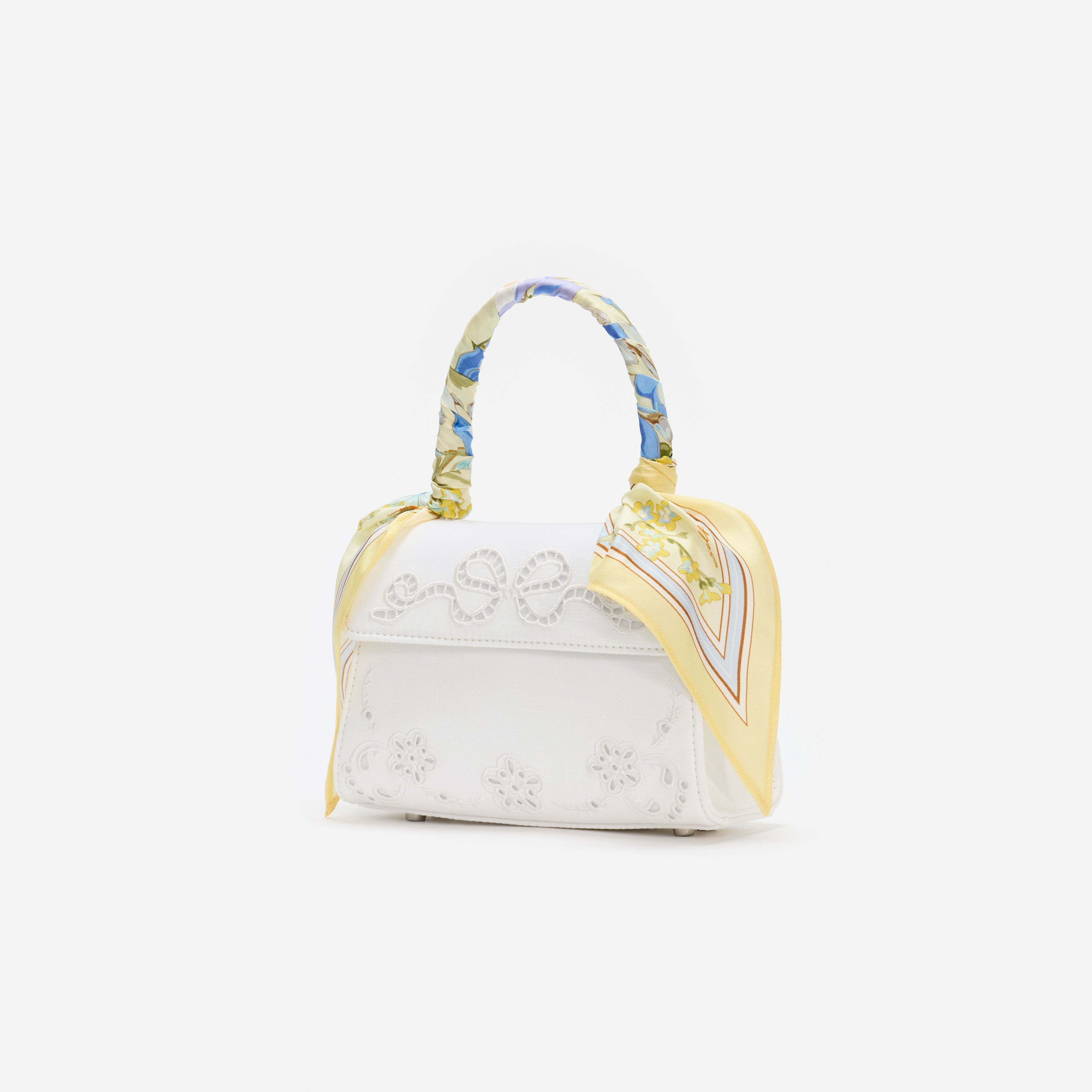 Cream Linen Yellow Floral Mini Bag