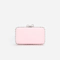 Pink Satin Crystal Clutch Bag