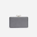 Grey Satin Crystal Clutch Bag