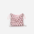Pink Crystal Chainmail Mini Bag