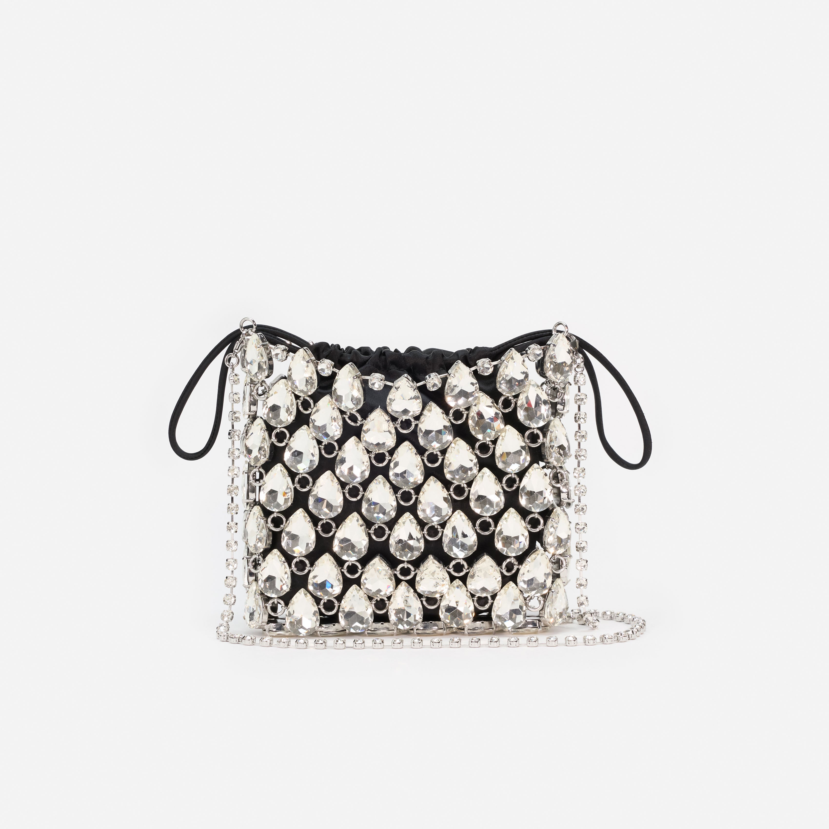 Silver Crystal Chainmail Mini Bag
