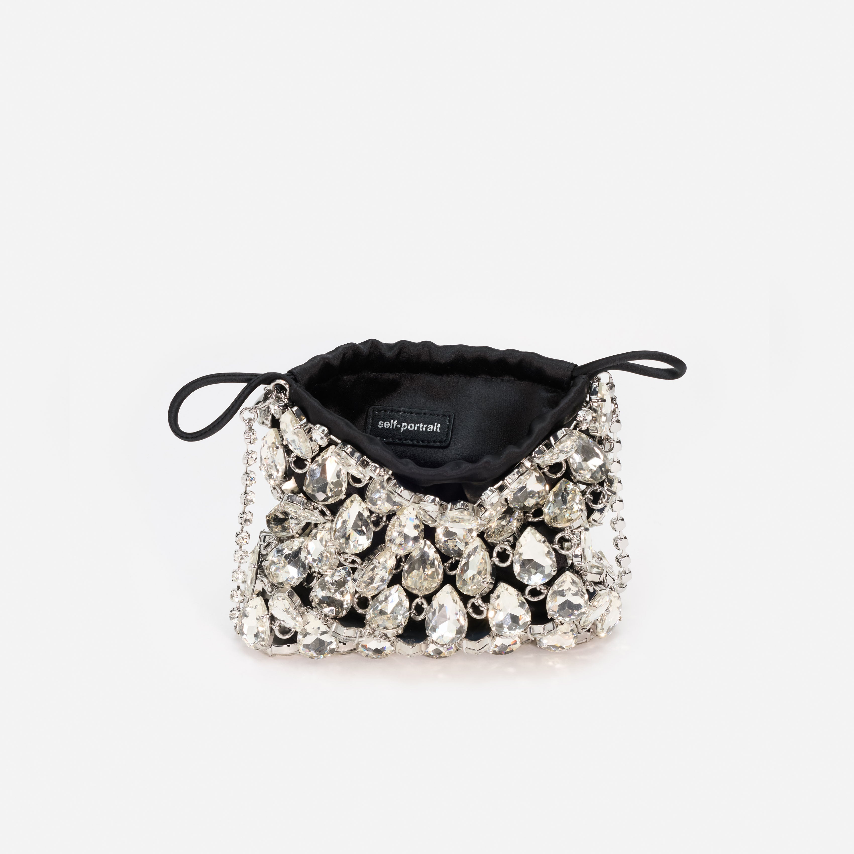 Silver Crystal Chainmail Mini Bag