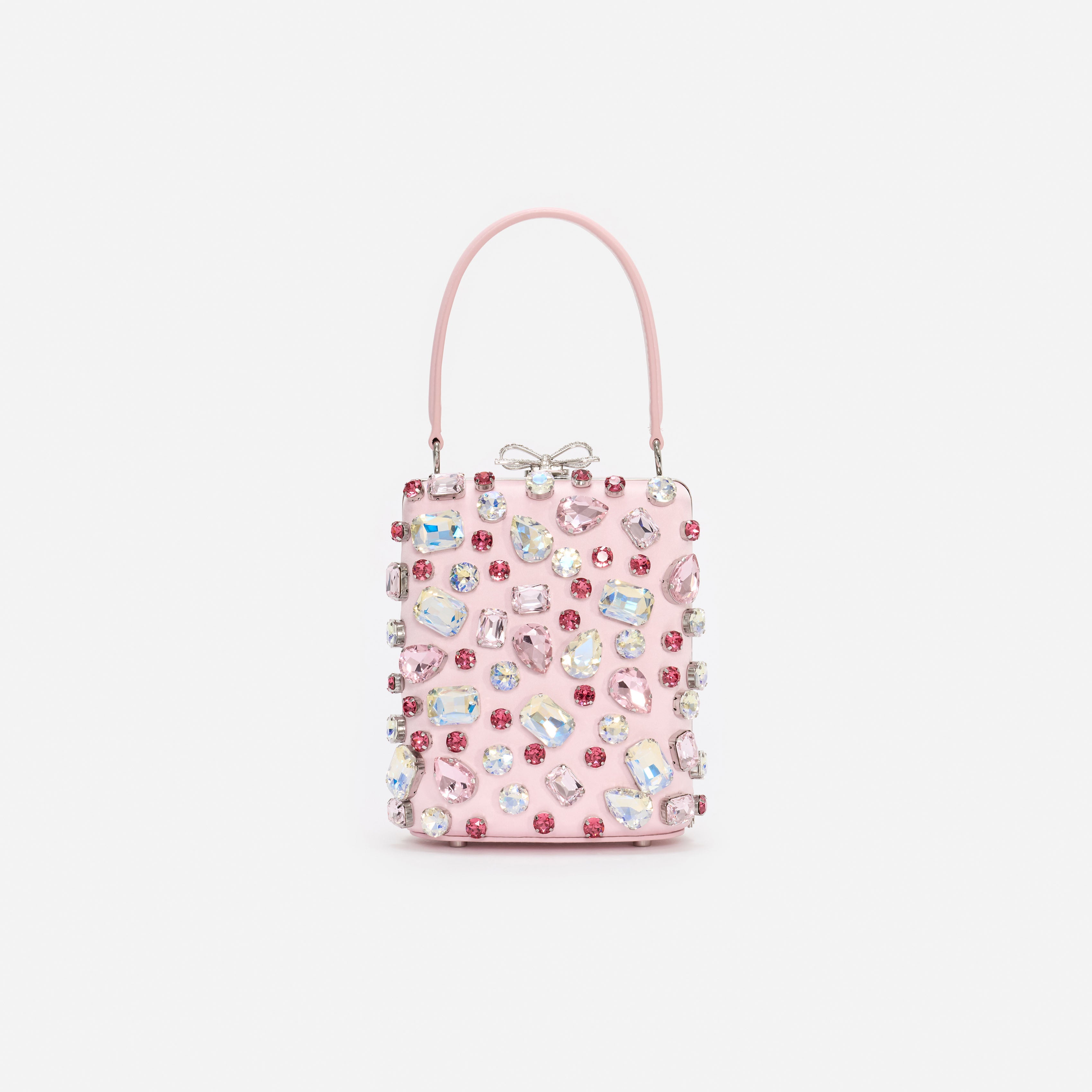 Pink Multi Crystal Mini Bow Bag