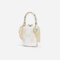 Cream Linen Yellow Floral Mini Bow Bag