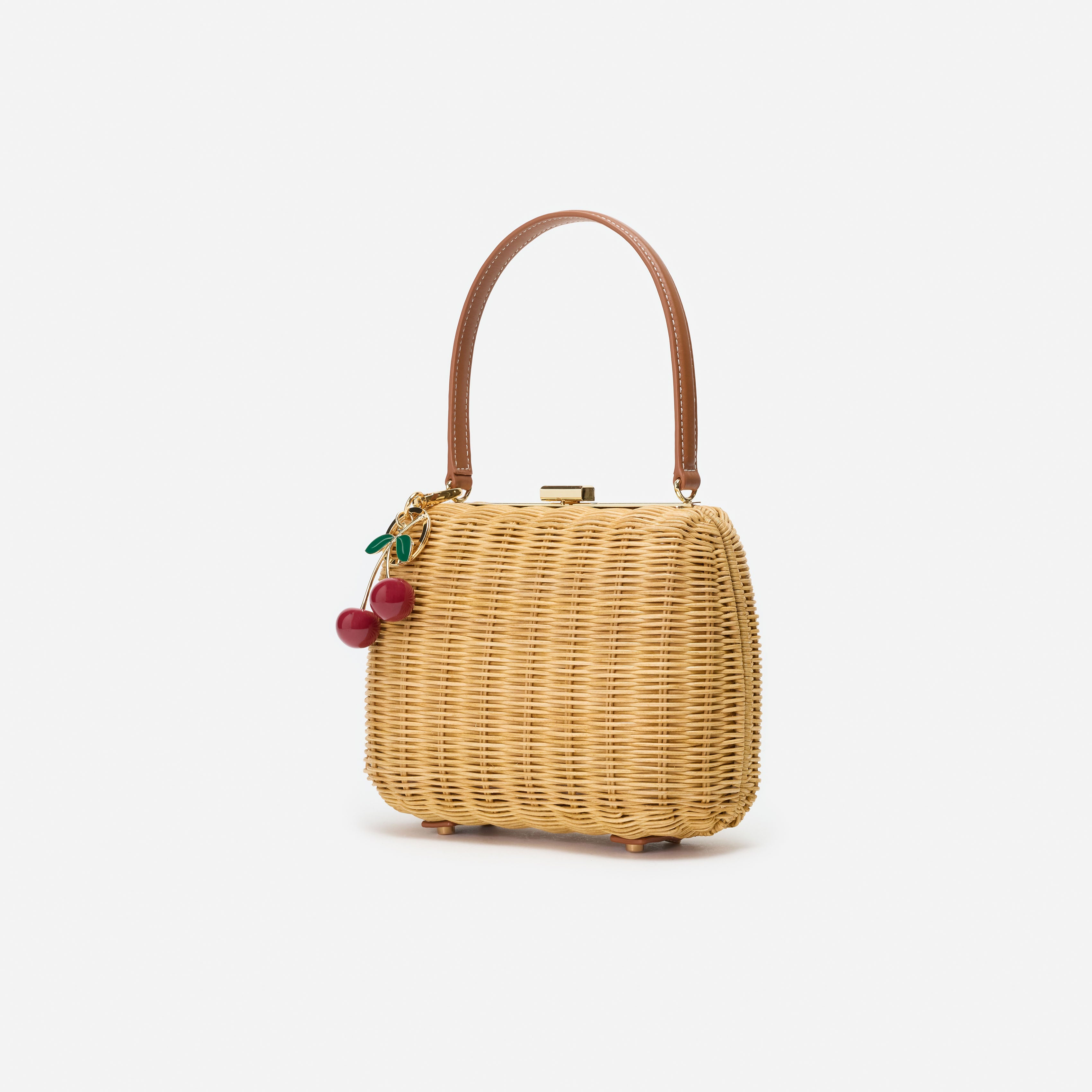 Rattan Cherry Charm Mini Bag – self-portrait