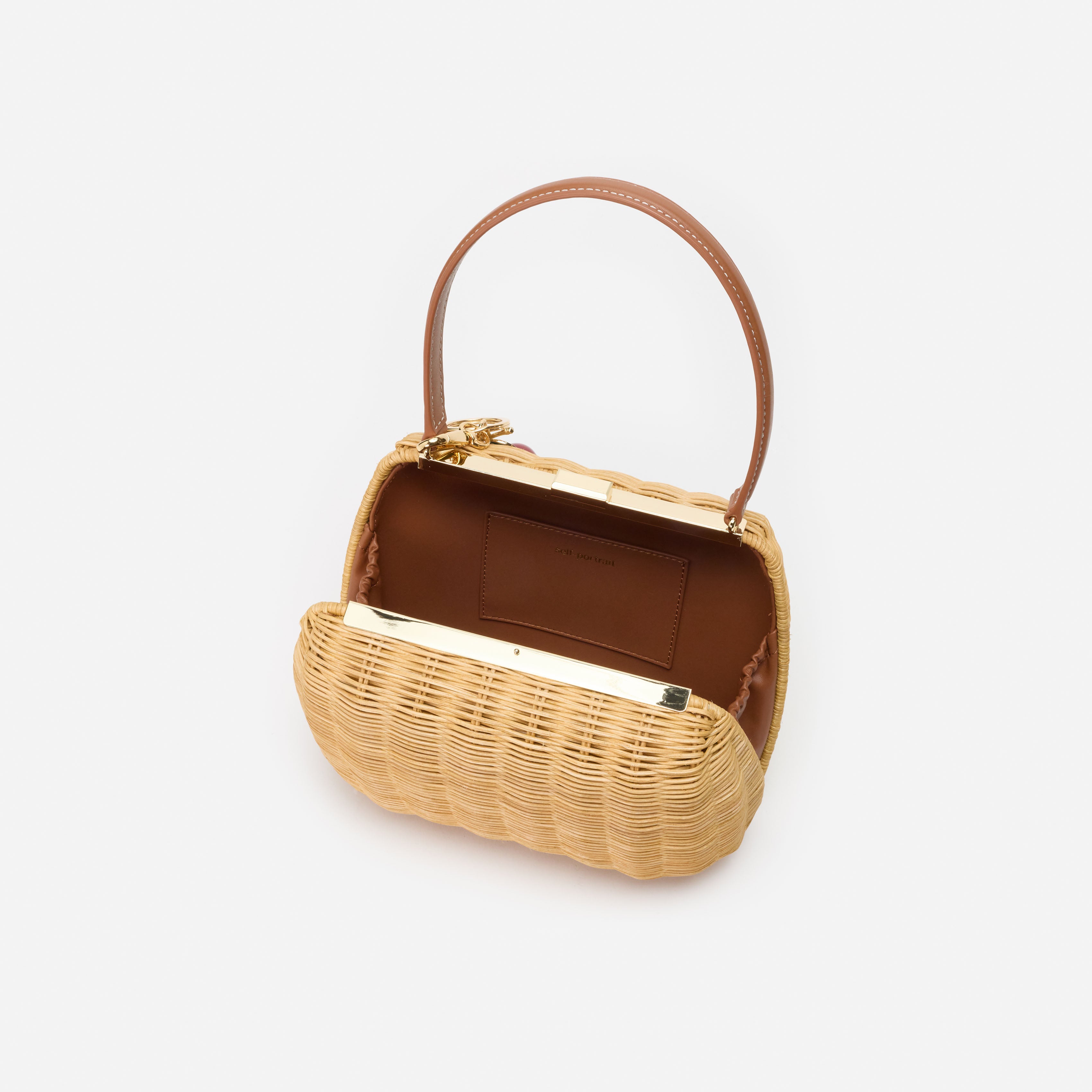 Rattan Cherry Charm Mini Bag – self-portrait
