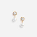Gold Crystal Pearl Earrings