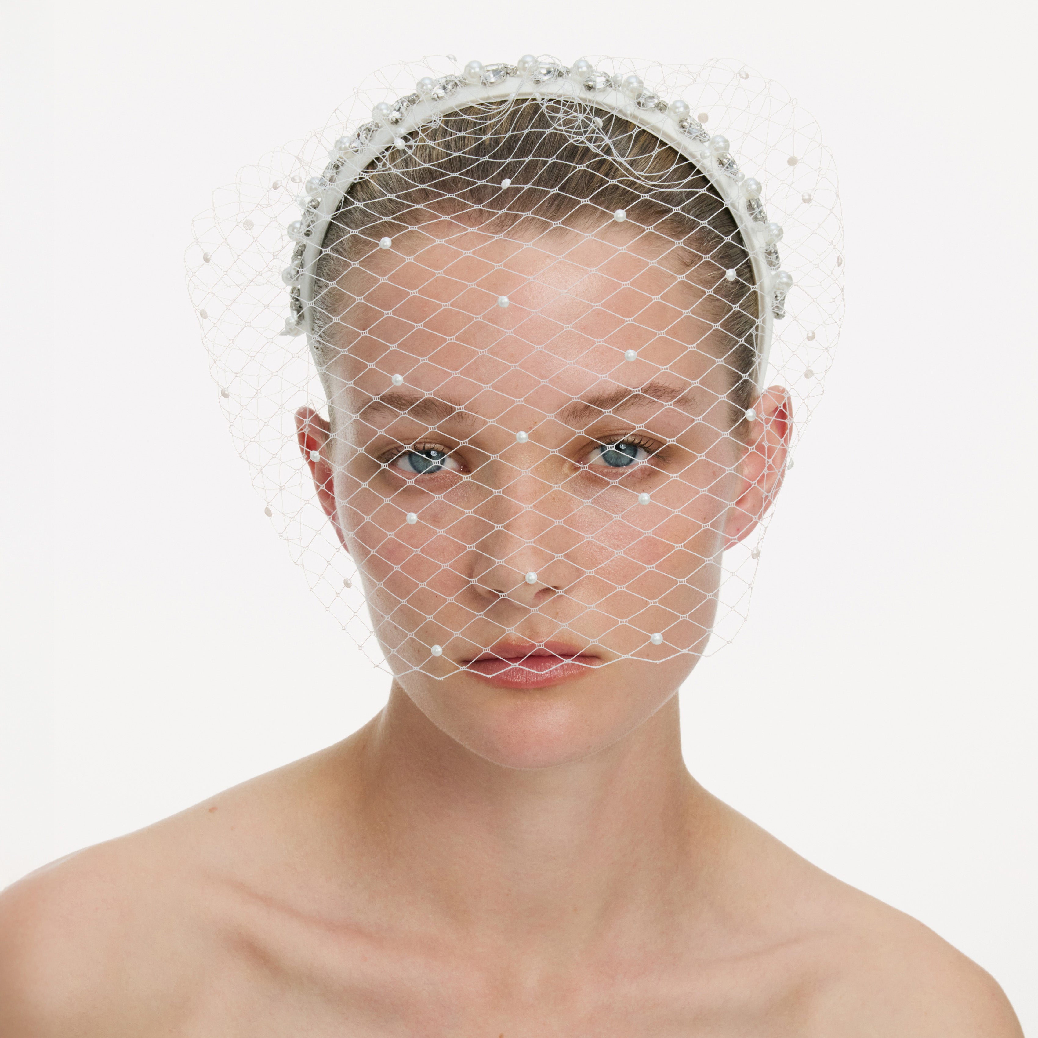 Pearl Embellished Veil Headband