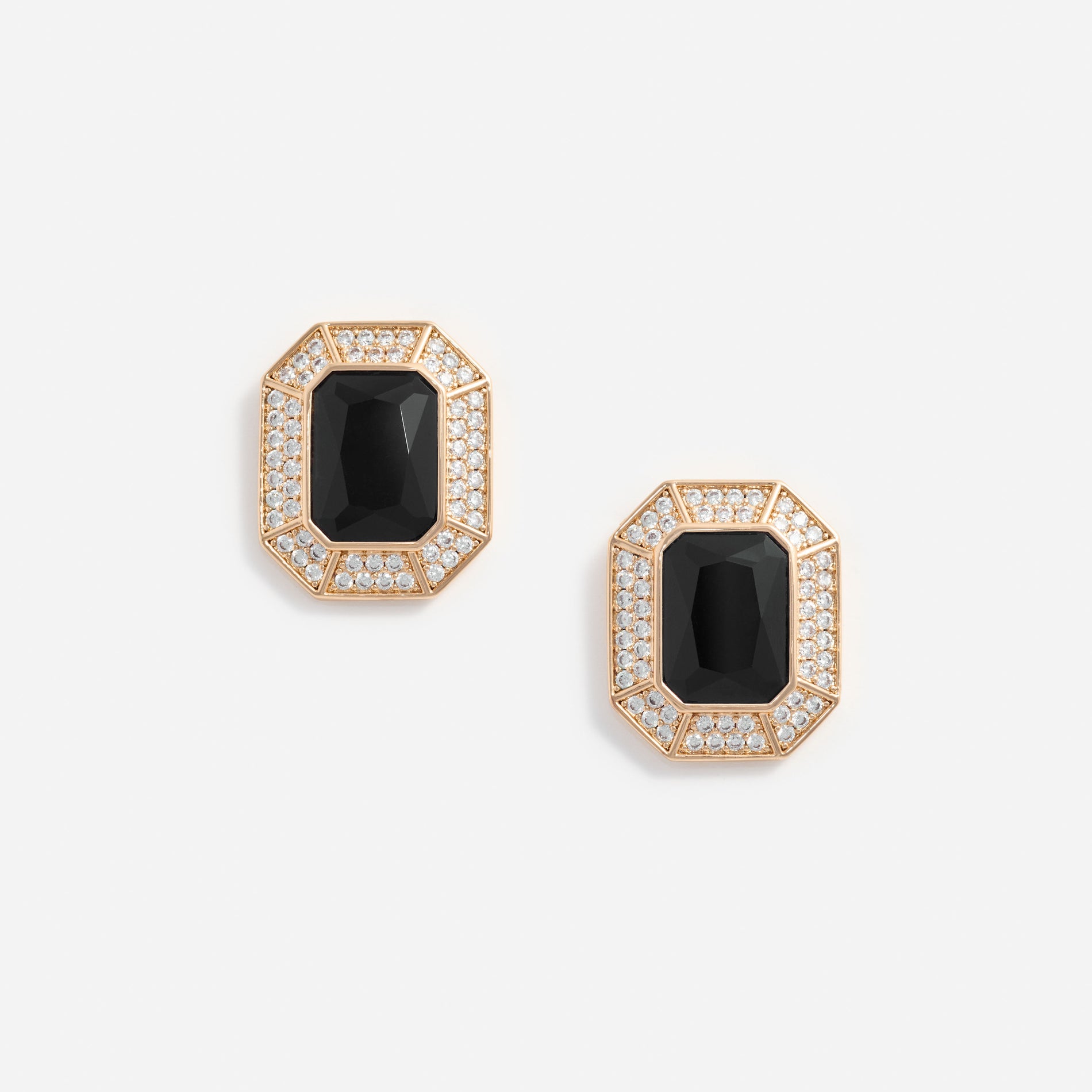 Black Crystal Encrusted Earrings