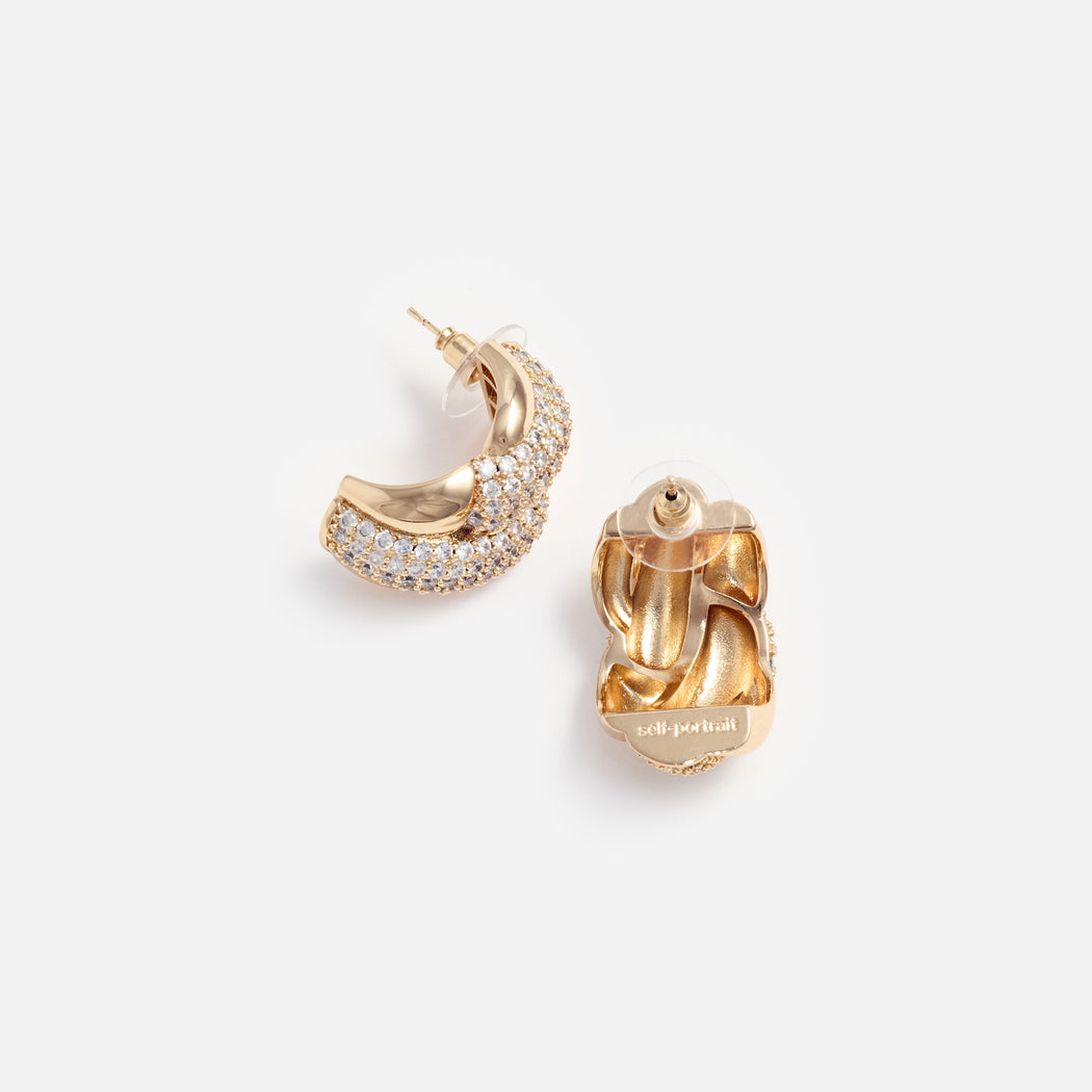 Gold Crystal Knot Earrings