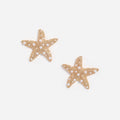 Textured Gold Sea Star Earrings