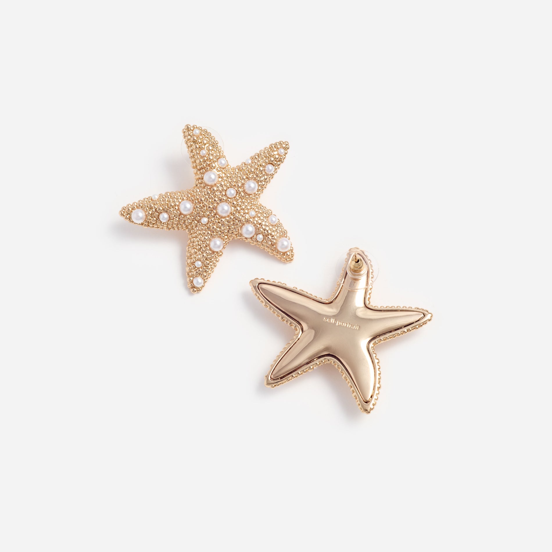 Textured Gold Sea Star Earrings