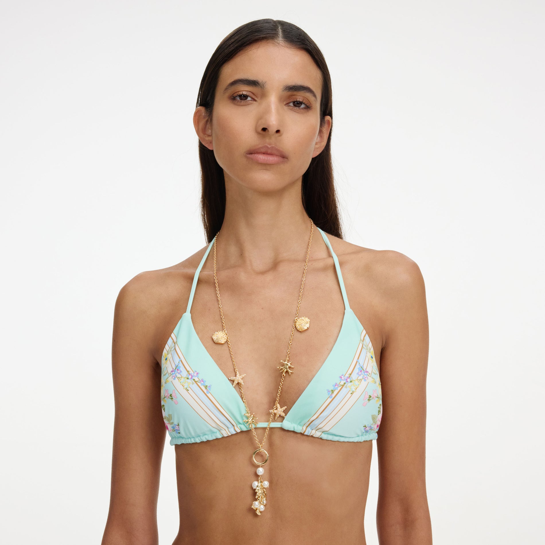 Gold Coral Charm Necklace