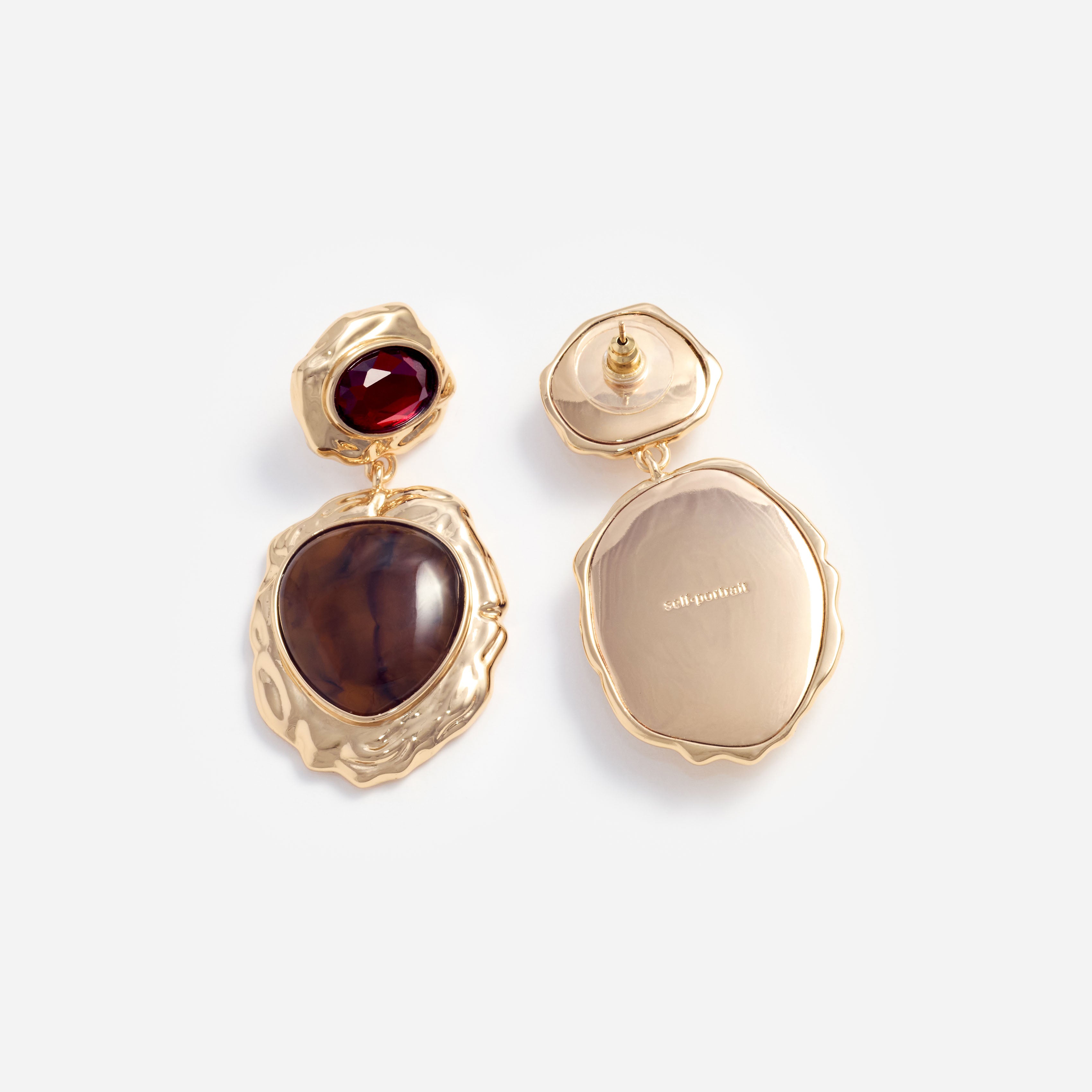 Mottled Gold Multi Tiered Earrings