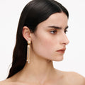 Gold Crystal Cluster Tiered Earrings