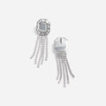 Silver Crystal Droplet Earrings