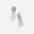 Silver Crystal Droplet Earrings