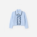 Blue Frill Trim Cardigan