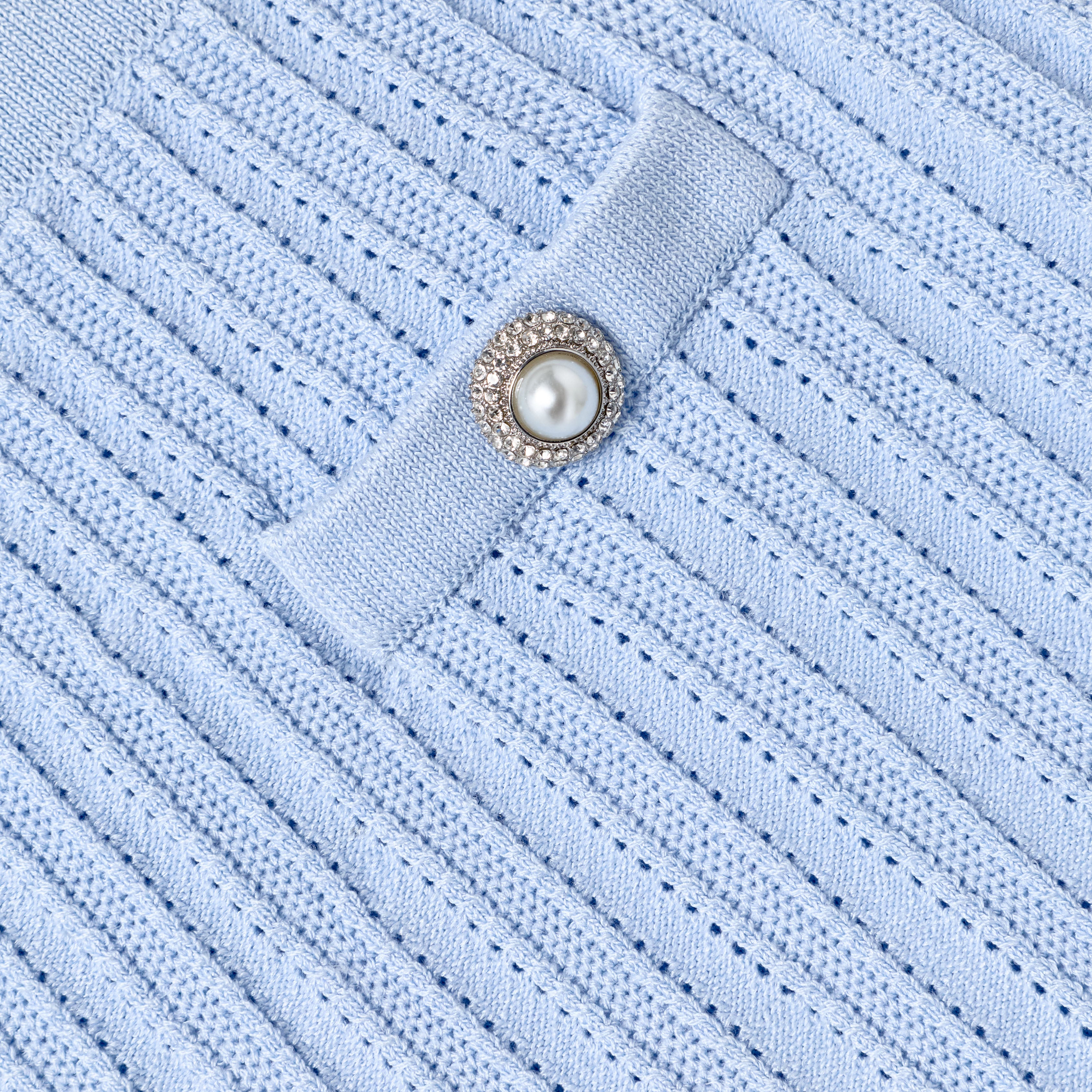 Blue Frill Trim Knit Skirt