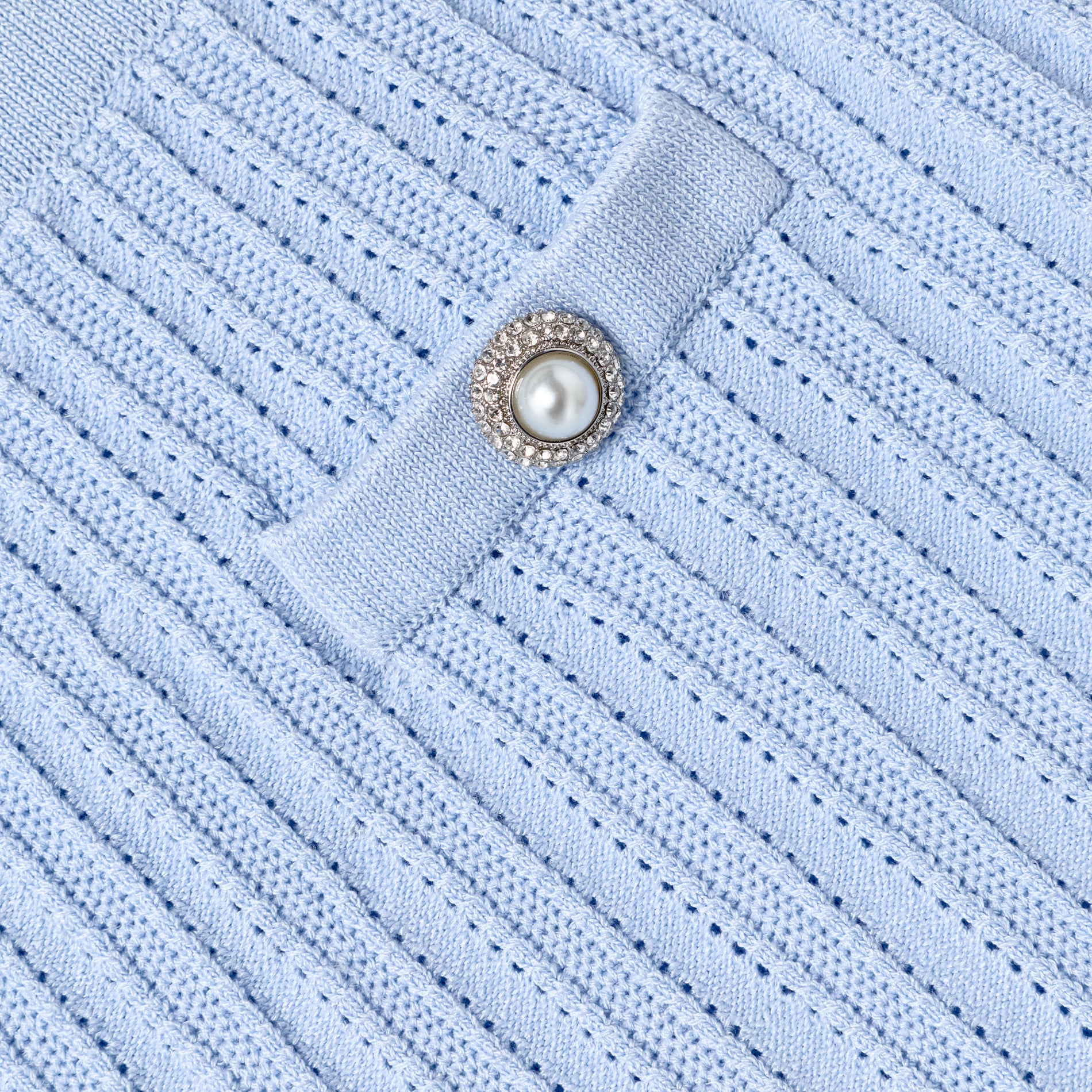 Blue Frill Trim Knit Skirt