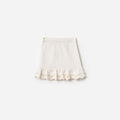 Cream Denim Cherry Motif Skirt