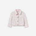 Pink Boucle Lace Bow Jacket