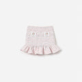 Pink Boucle Lace Bow Skirt