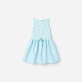 Aqua Taffeta Lace Bow Dress