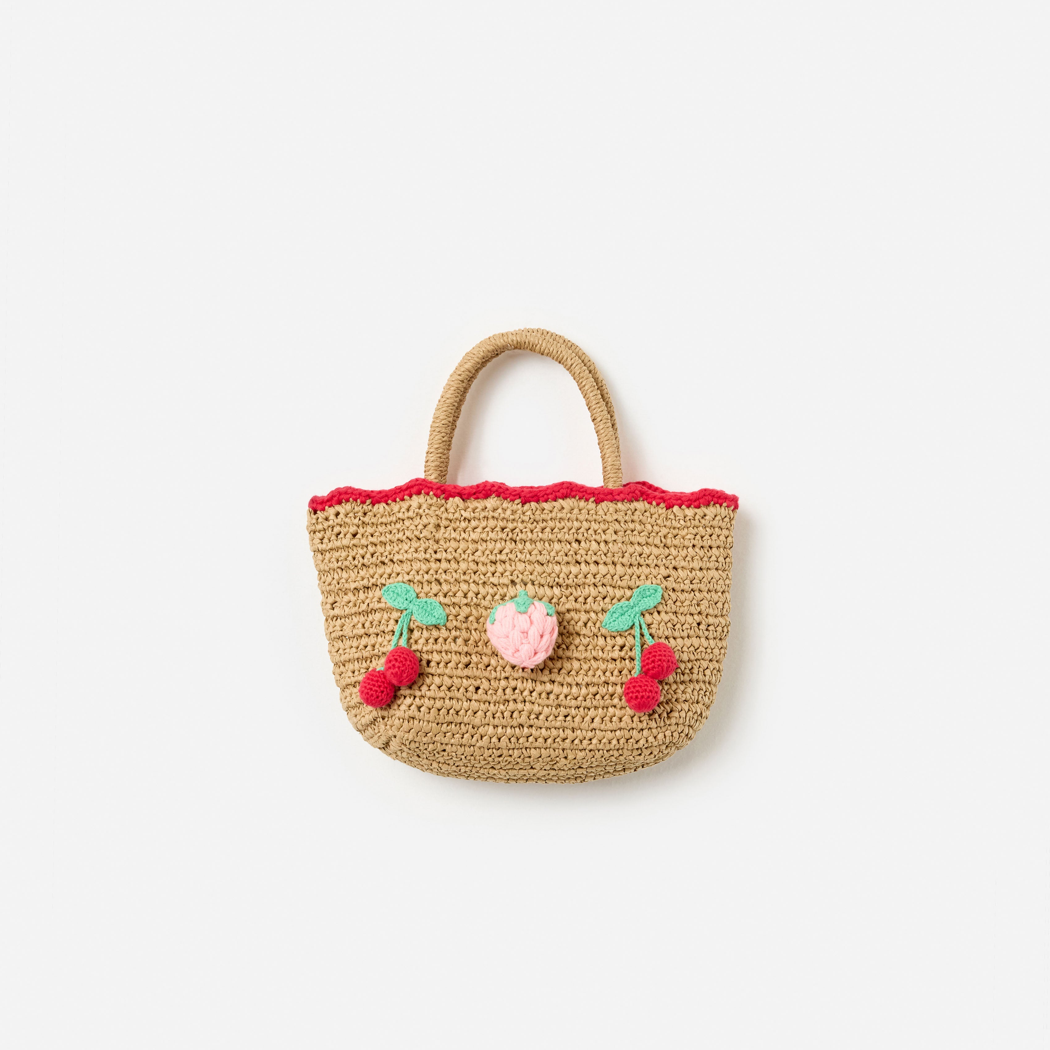 Raffia Cherry Tote Bag – self-portrait