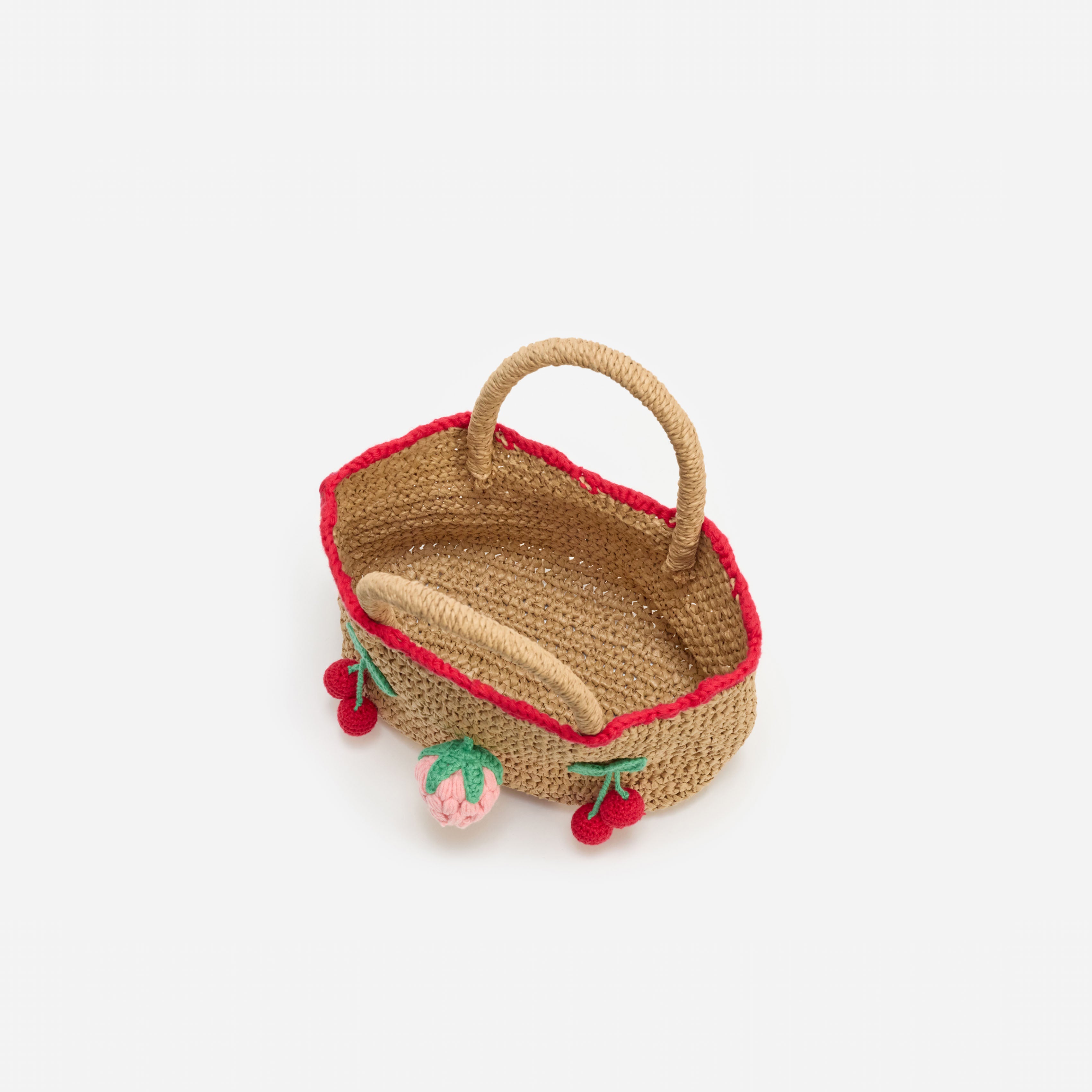 Raffia Cherry Tote Bag