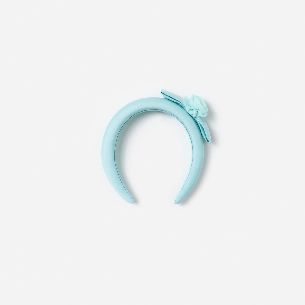 Aqua Flower Bow Headband