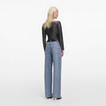 Croc Effect Straight Leg Jeans