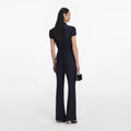 Navy Metallic Boucle Jumpsuit