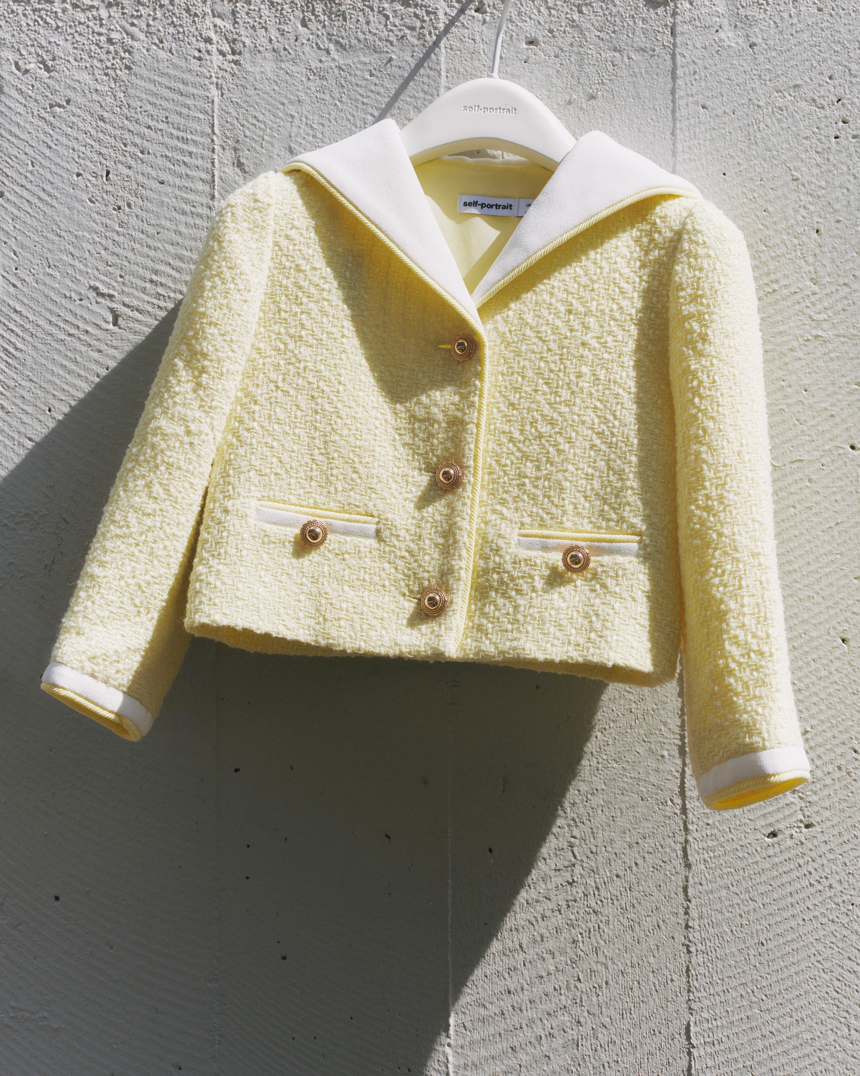 Yellow Boucle Jacket – self-portrait - Main Image