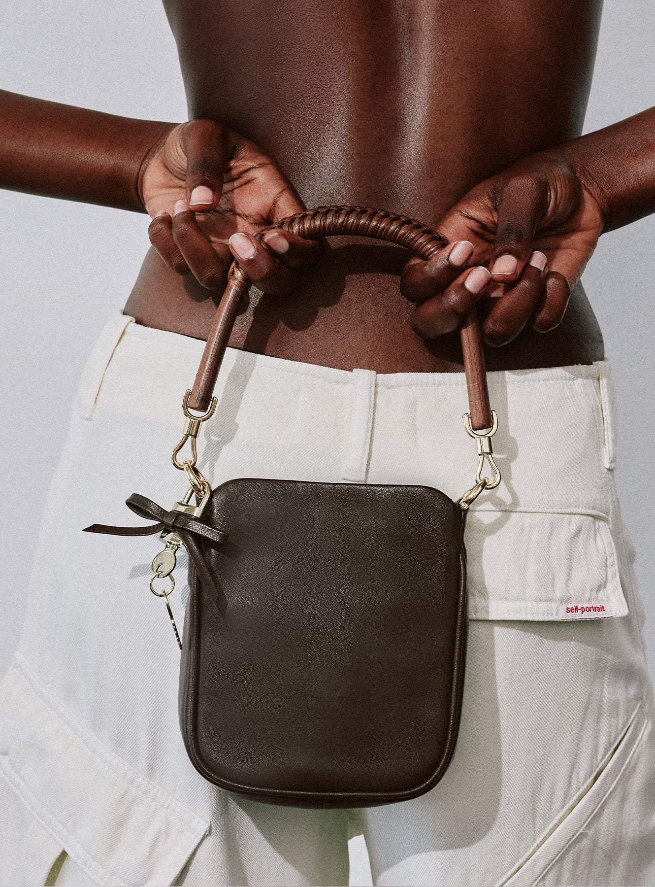 Brown Leather Mini Tote Bag