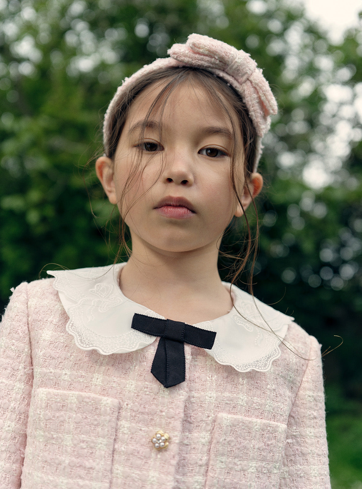 Pink Check Boucle Mini Dress – self-portrait