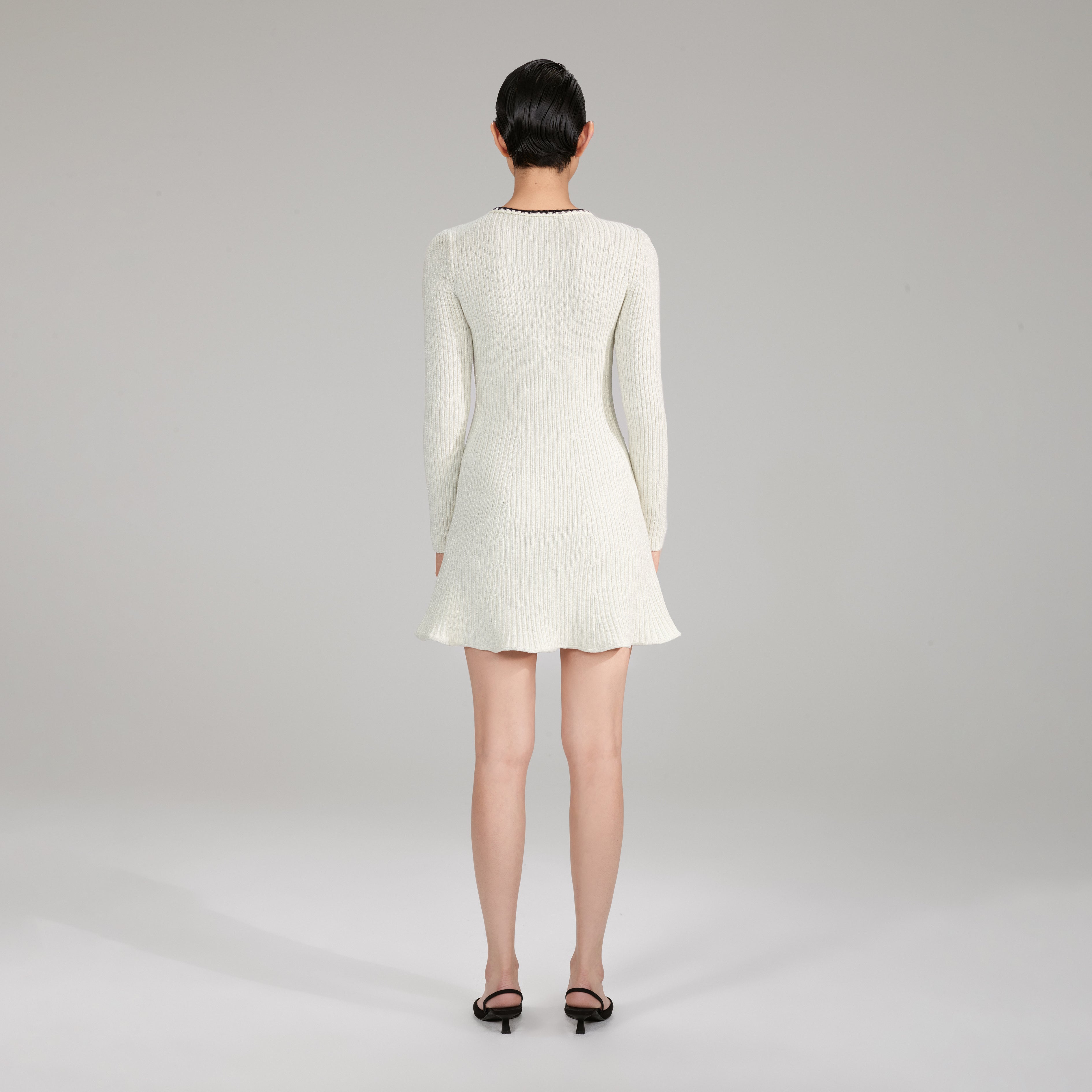 Melange Long Sleeve Knit Mini Dress