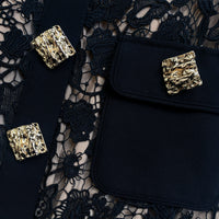 Black Magnolia Lace Midi Dress