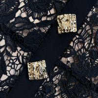 Black Magnolia Lace Midi Dress