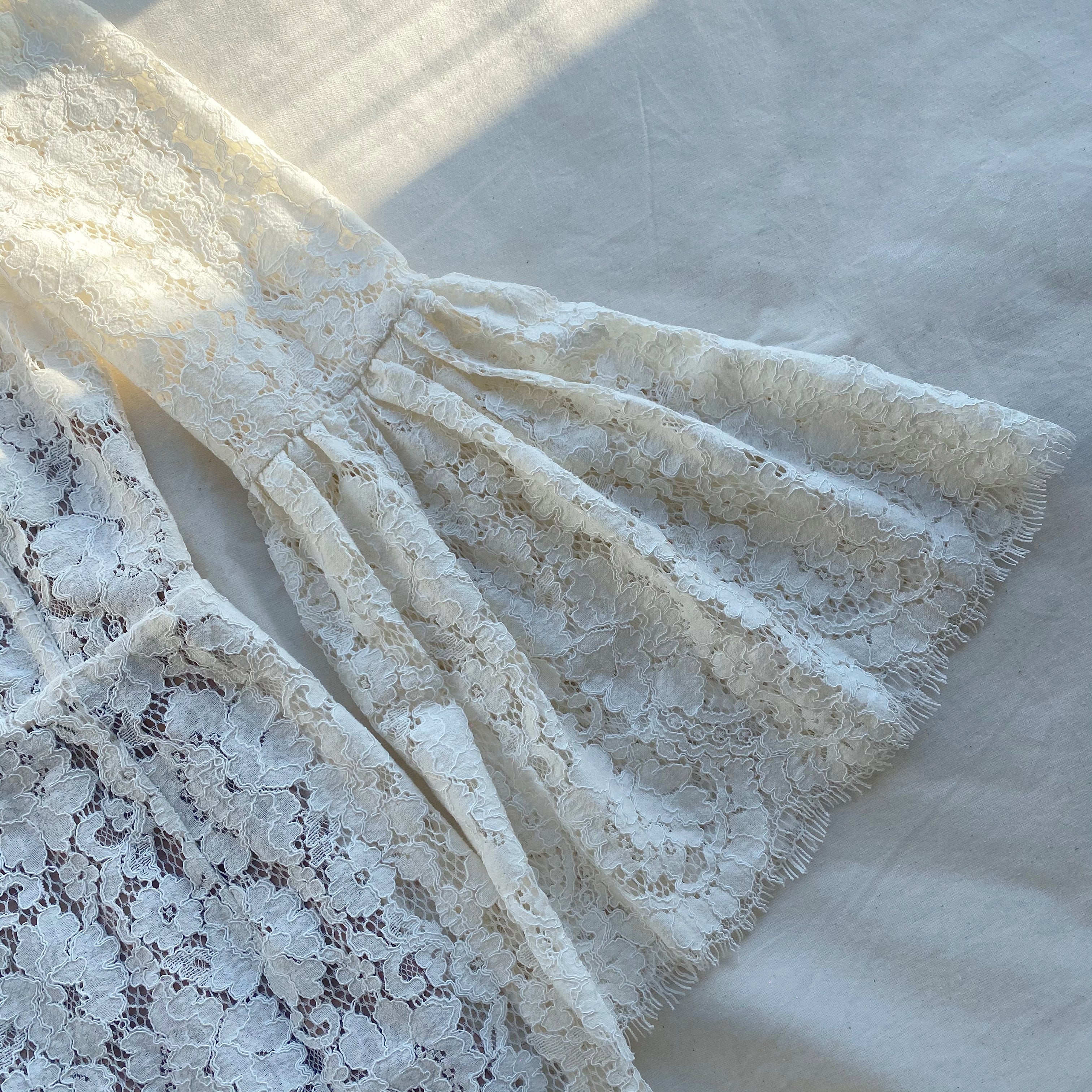 Ivory Cotton Lace Midi Dress