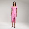 Pink Iris Midi Dress